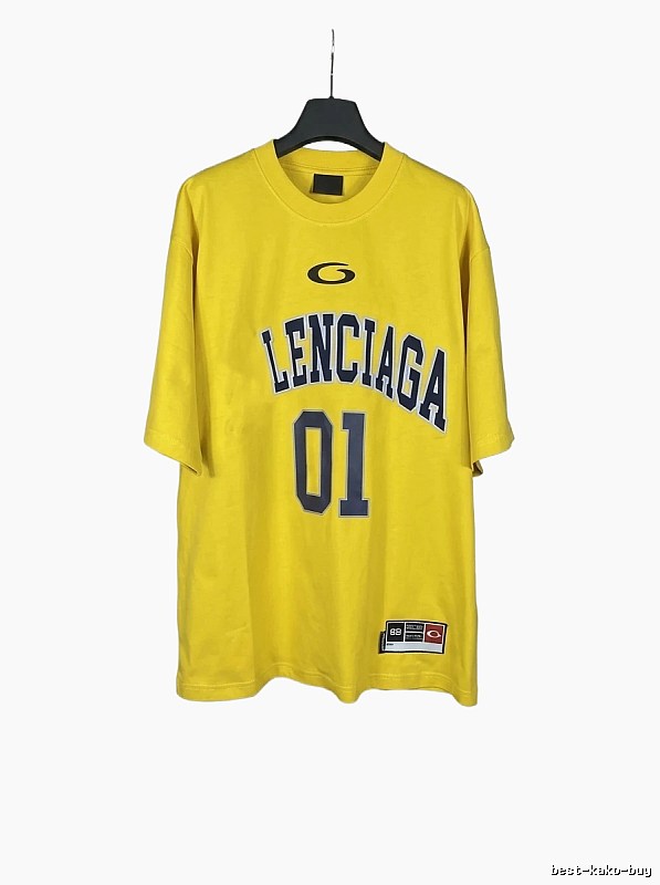 Balenciaga letter-style yellow T-shirt
