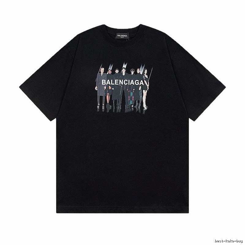 Balenciaga Portrait Print Trendy Black T-Shirt