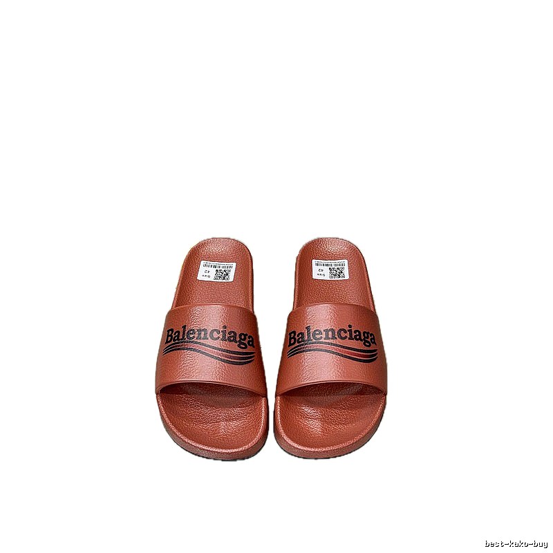 Balenciaga Printed Casual Red-Brown Slippers