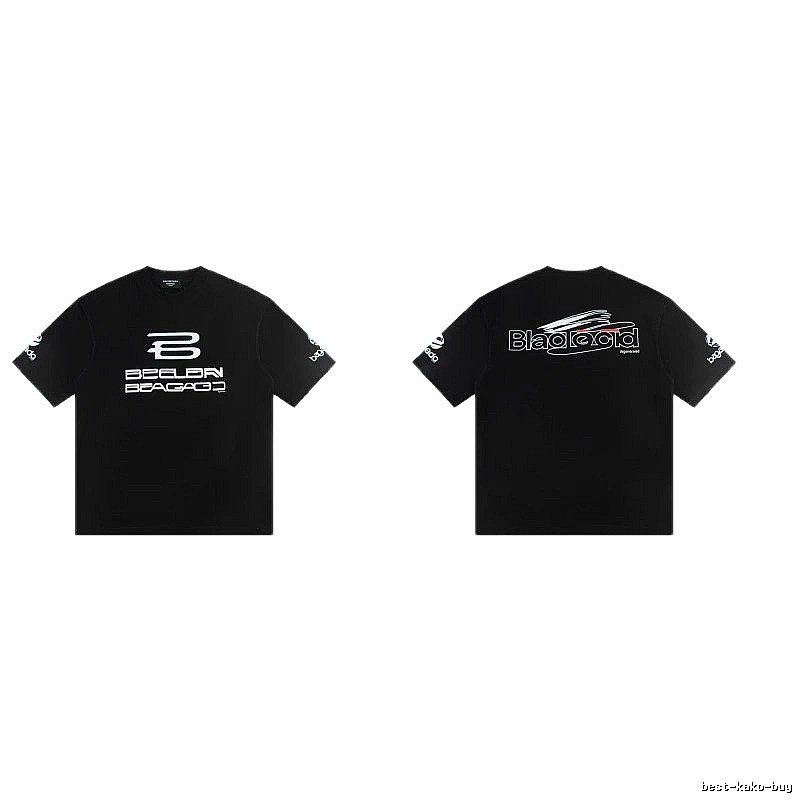 Balenciaga Printed Street Style Black T-shirt
