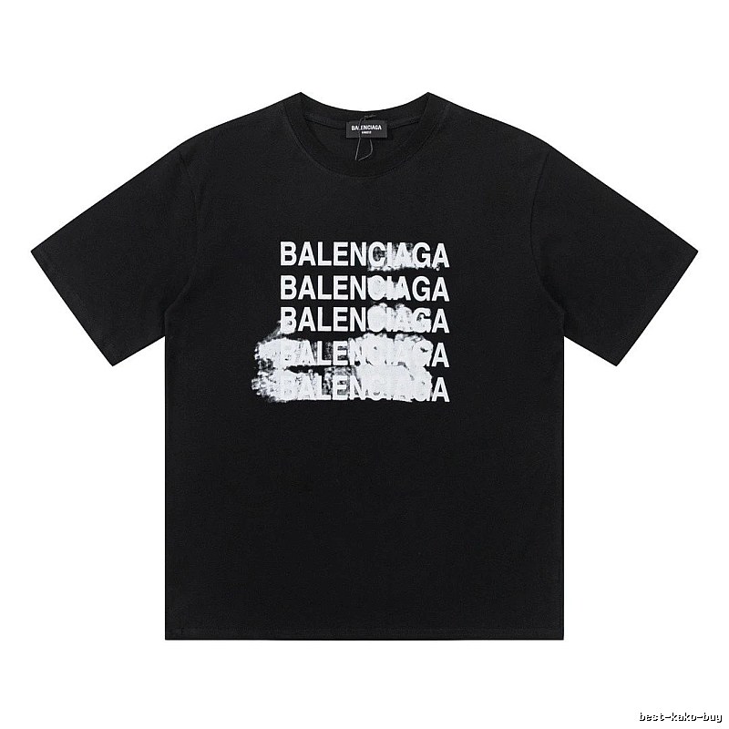 Balenciaga Repeated Print Trendy Black T-shirt