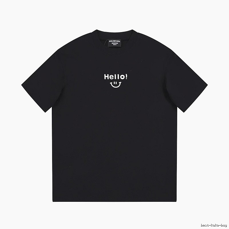 Balenciaga Smiley Print Street Style Black T-Shirt