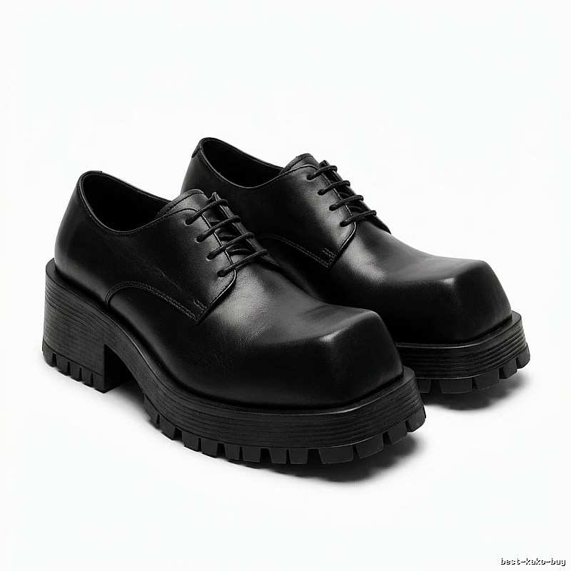 Balenciaga thick-soled British-style leather shoes