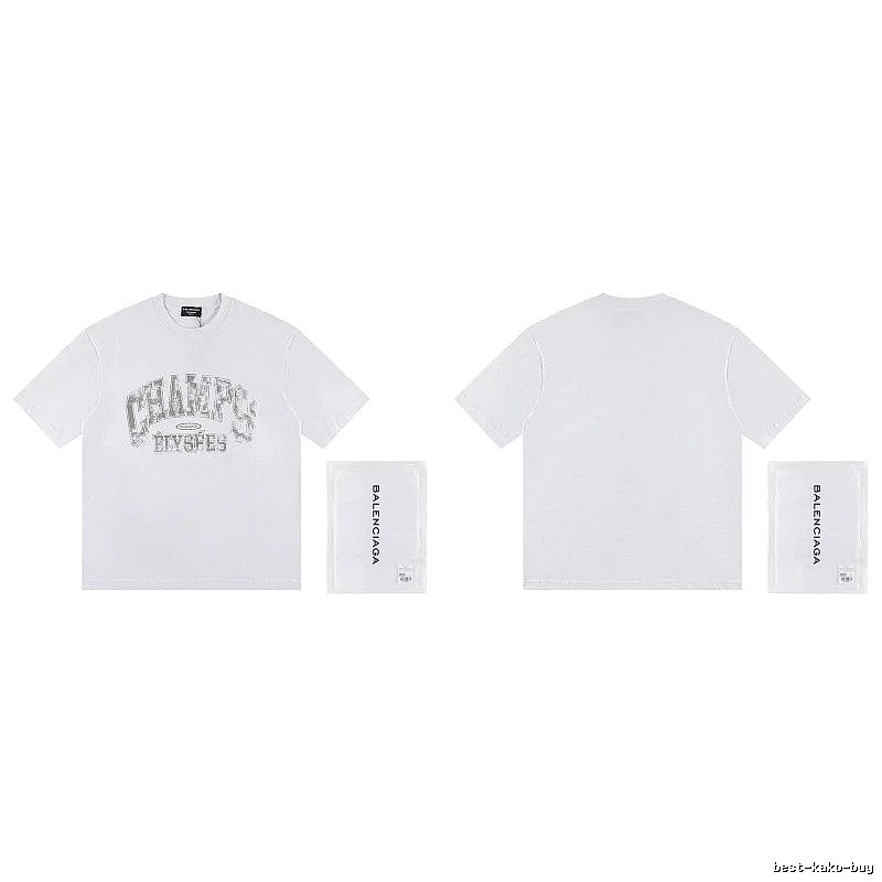 Balenciaga Vintage Distressed Lettering White T-Shirt