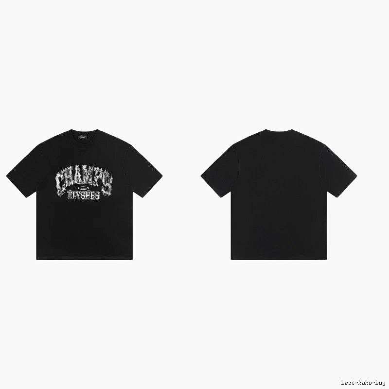 Balenciaga Vintage-style Printed Black T-Shirt
