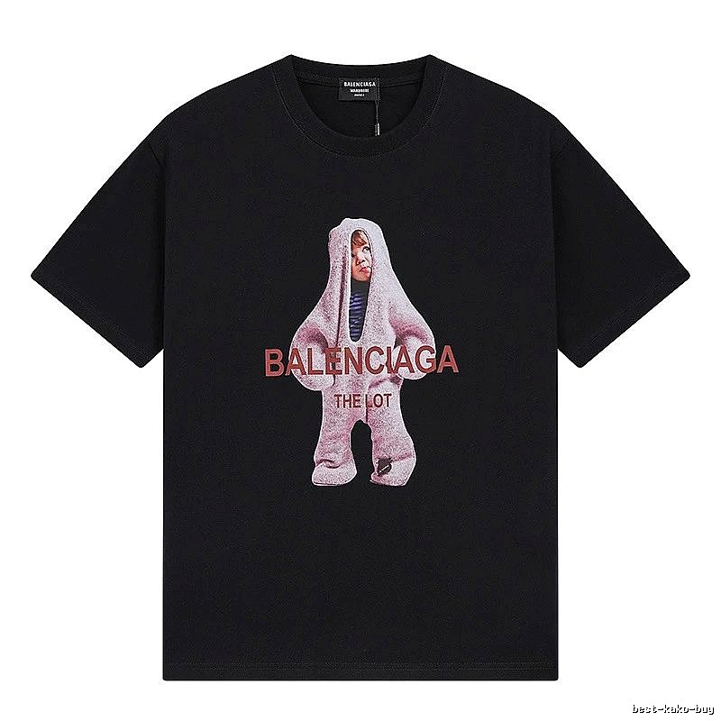 Balenciaga's childlike black T-shirt.