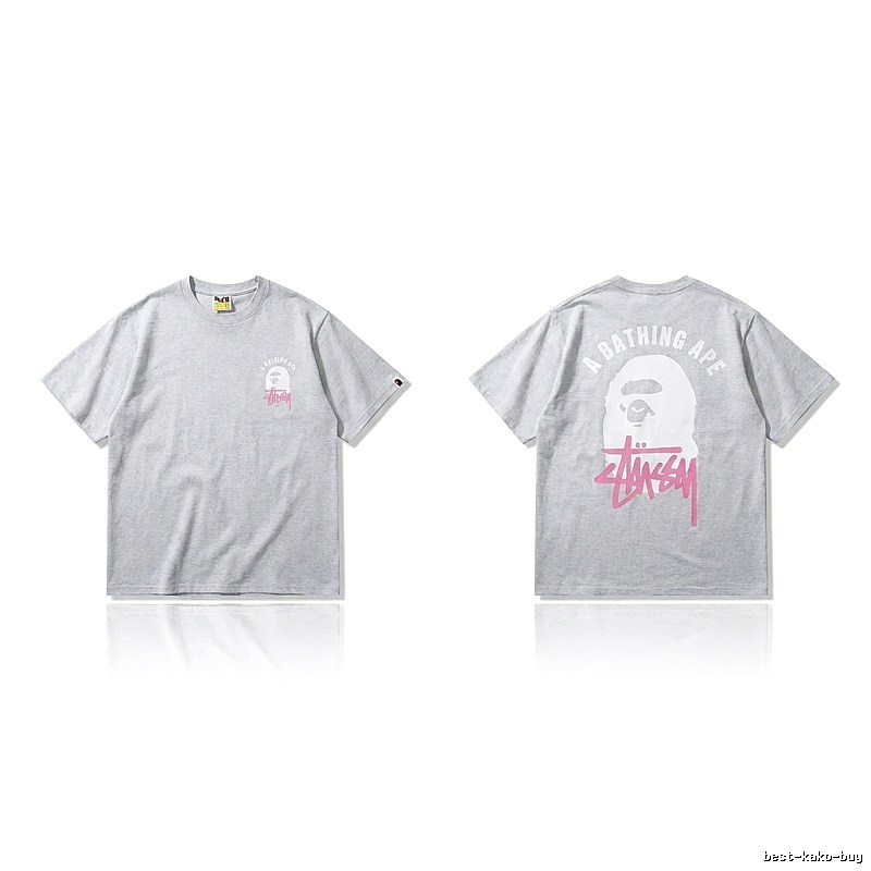 Bape Ape Head Trendy and Cool Style Gray T-shirt
