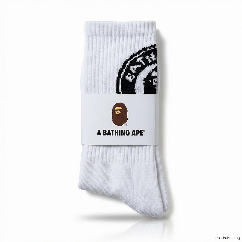 Bape Ape Head Trendy Socks (White)