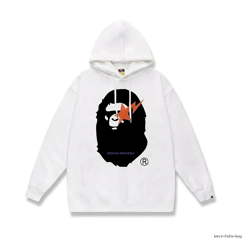 Bape Ape Head Trendy White Sweatshirt