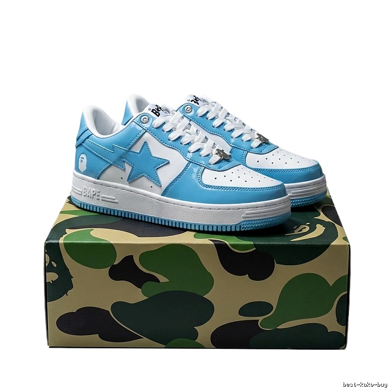 Bape blue and white color - blocking casual shoes