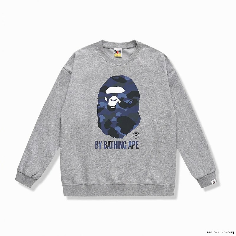 Bape camouflage-style gray sweatshirt