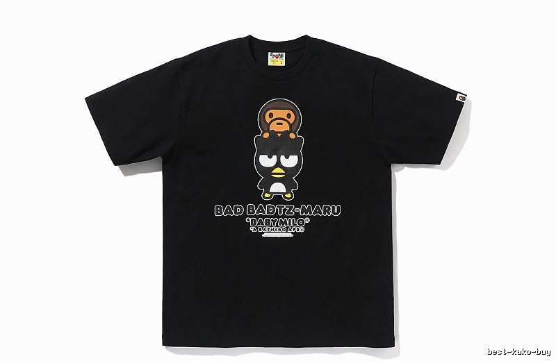 Bape Cartoon Trendy and Cool Style Black T-shirt