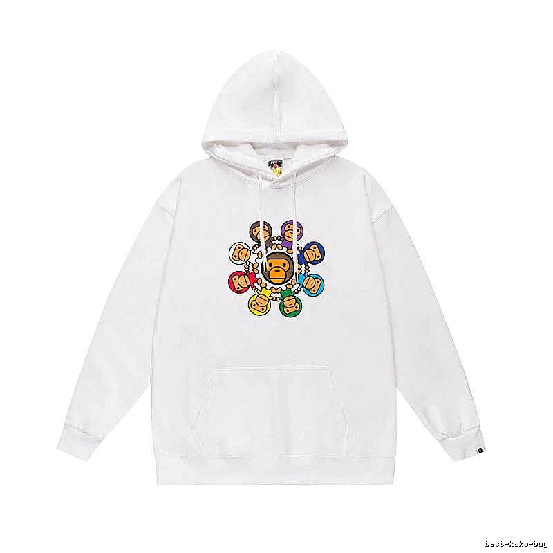 Bape cartoon trendy brand white sweatshirt
