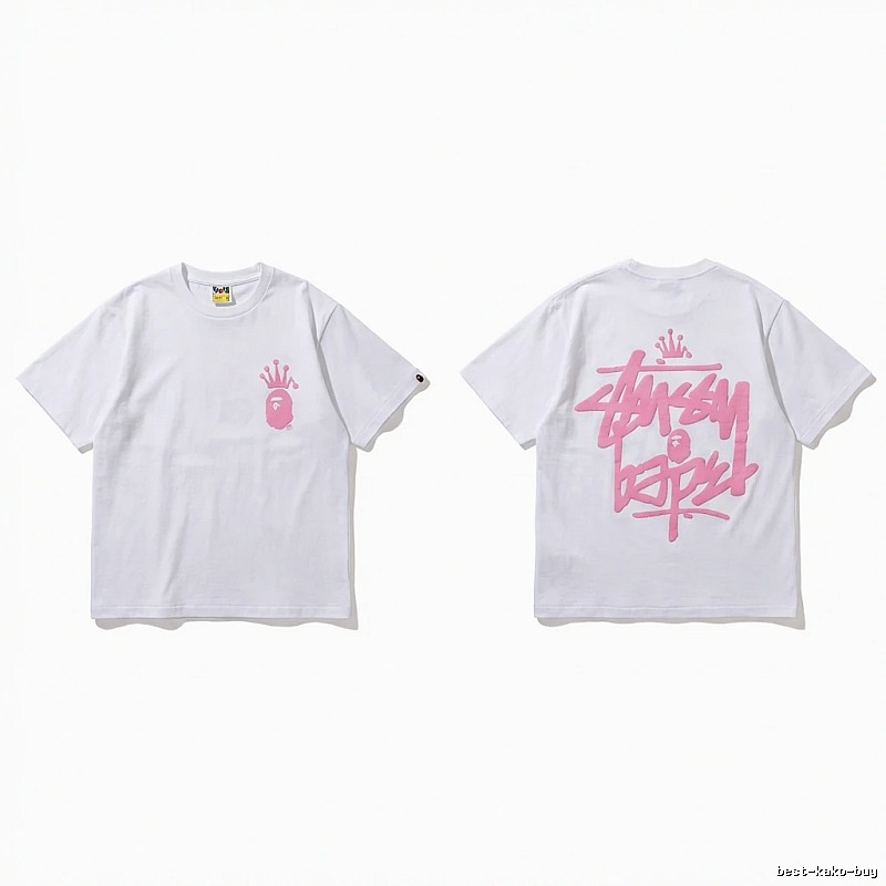 Bape Crown Graffiti Style White T-shirt