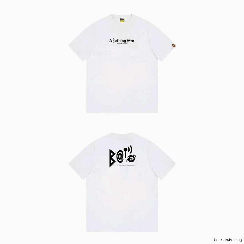 Bape letter print simple white T-shirt