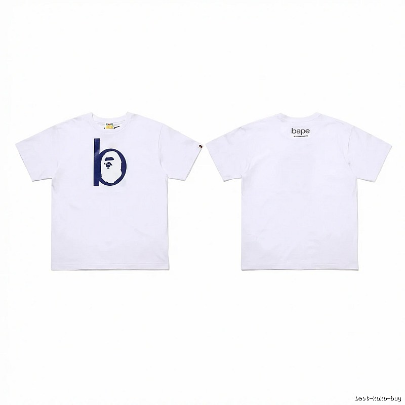 Bape letter trendy white T-shirt