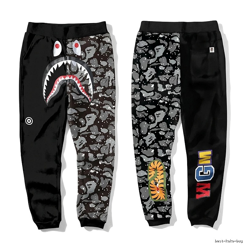 Bape shark camouflage style sweatpants
