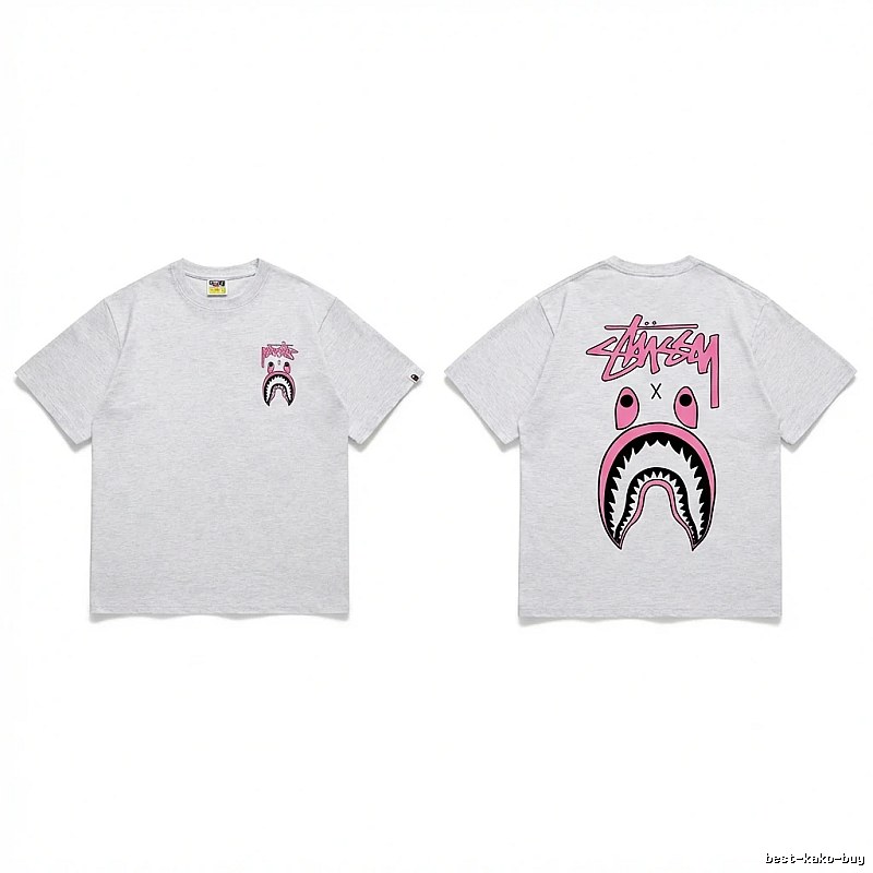 Bape Shark Co-branded Light Grey T-shirt