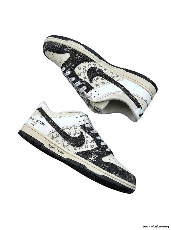 Black and White Trendy Shoes of Nike LV Co-branded Style