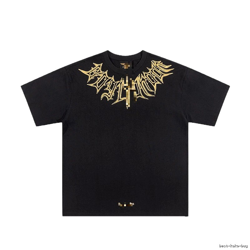 BOY Gold-foiled Gothic Edgy & Trendy Black Short-sleeve T-Shirt