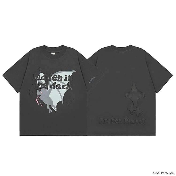 Broken Hearts Raised-Print Graphic Gray Black Style Bpi09 Graphic T-Shirt Daily Styling