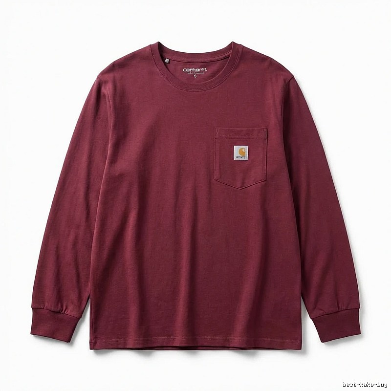 Carhartt basic simple wine red long sleeves