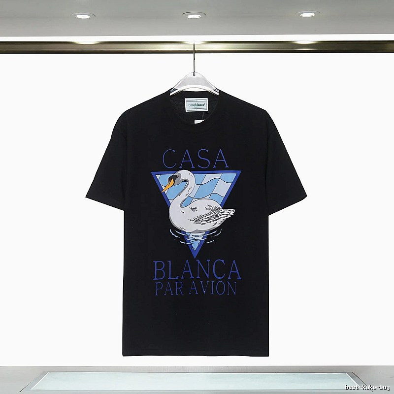 Casablanca black T-shirt with swan print