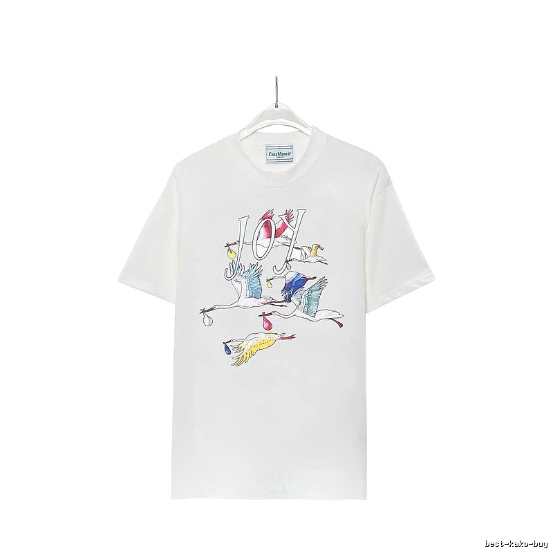 Casablanca Crane Print Wind White T-shirt