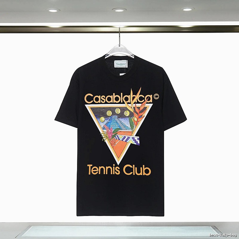 Casablanca Printed Trendy Brand Black T-shirt