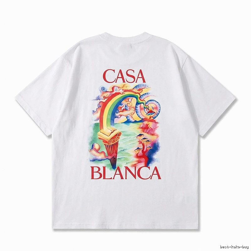 Casablanca Rainbow Print White T-shirt