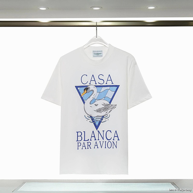 Casablanca Swan Print White T-shirt