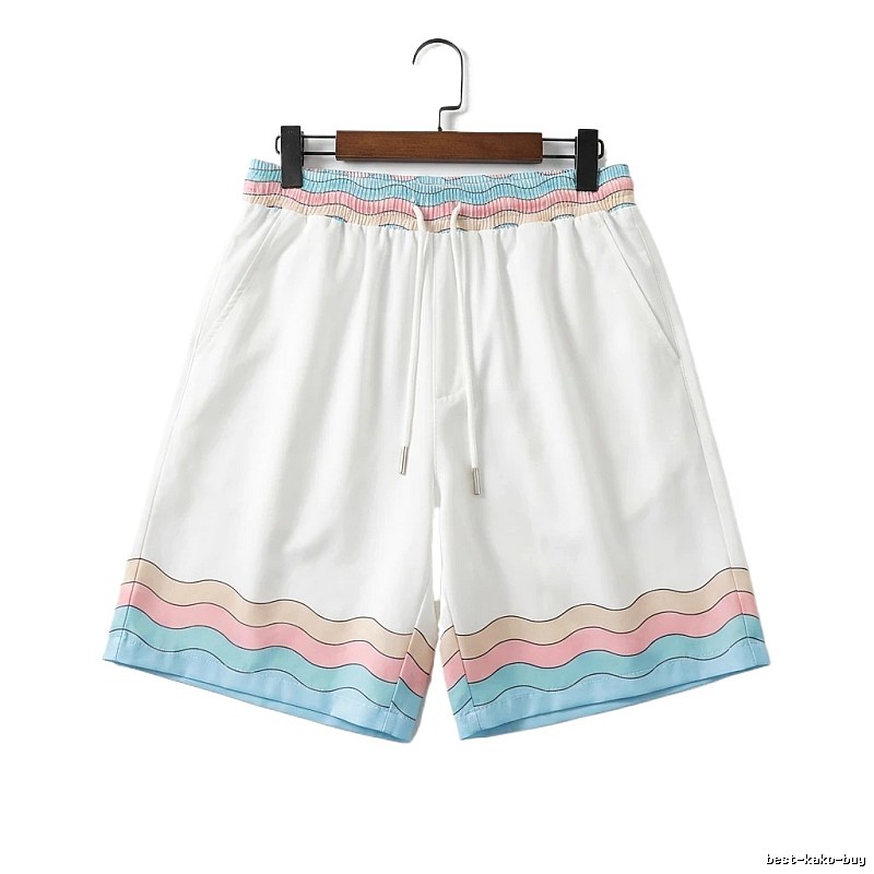 Casablanca Wave Pattern Casual White Shorts
