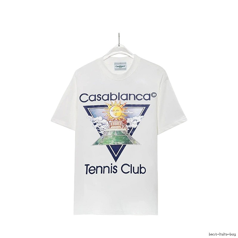 Casablanca White T-shirt with Sun Print