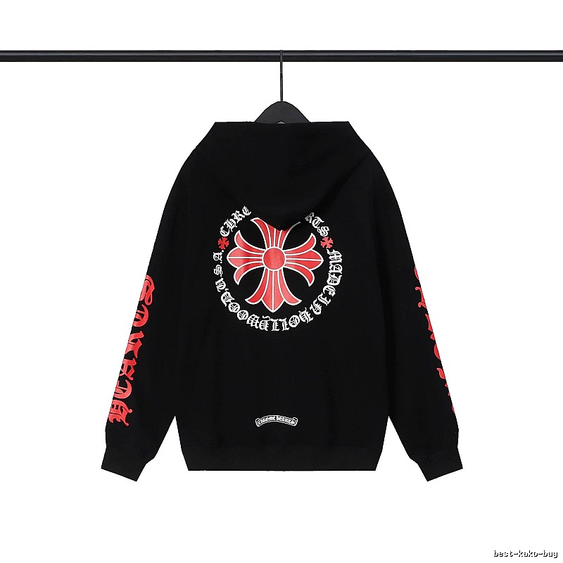 Chrome Hearts 2089-62 Black Cross Graphic Hoodie Soft Neutral