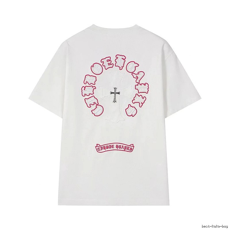 Chrome Hearts Cross Embroidered Street Style White T-Shirt