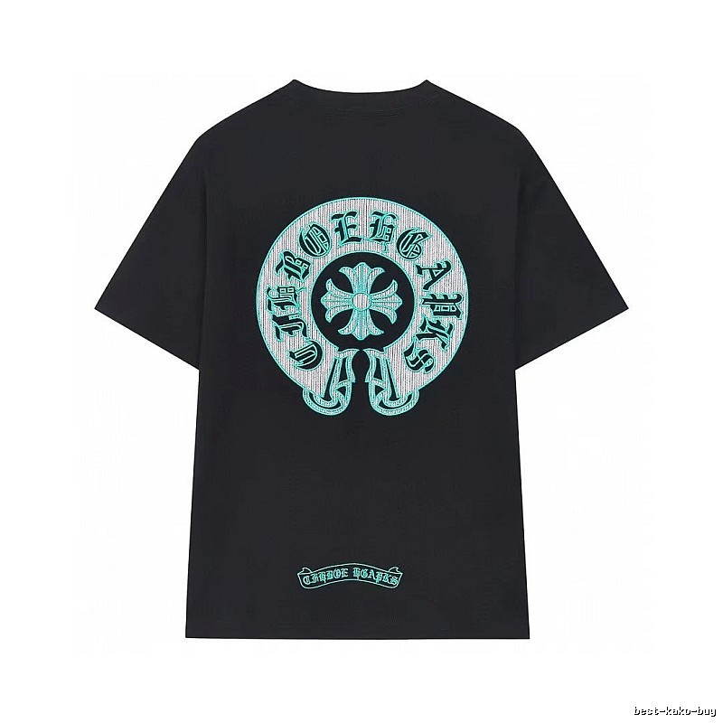 Chrome Hearts Cross Embroidered Vintage Style Black T-Shirt