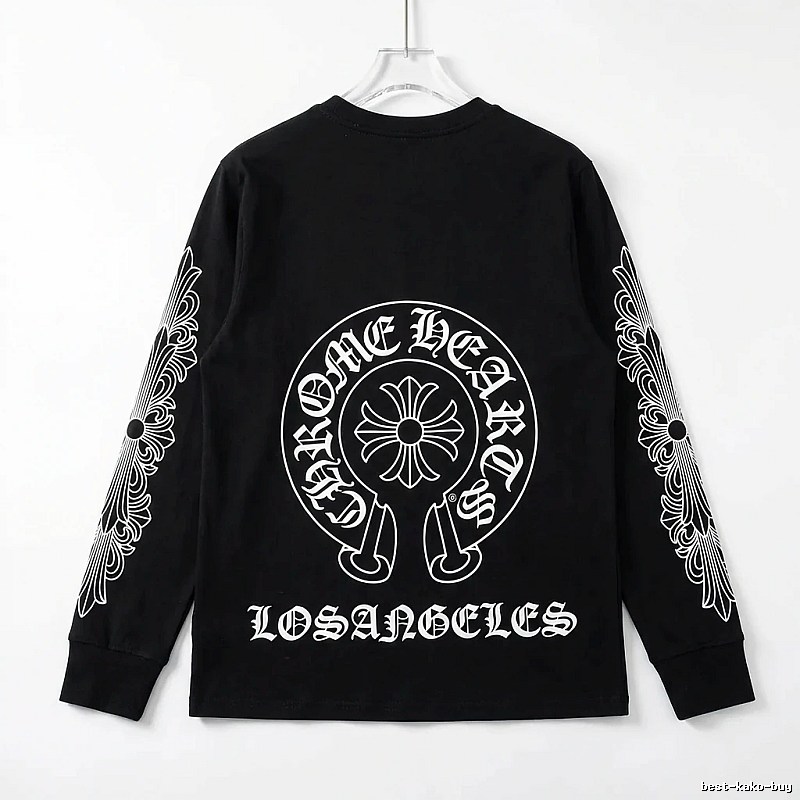 Chrome Hearts Cross Flower Dark Style Black Long Sleeve