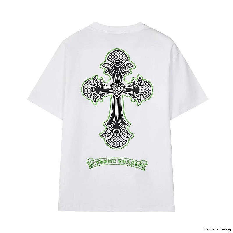 Chrome Hearts Cross Print Street Style White T-Shirt