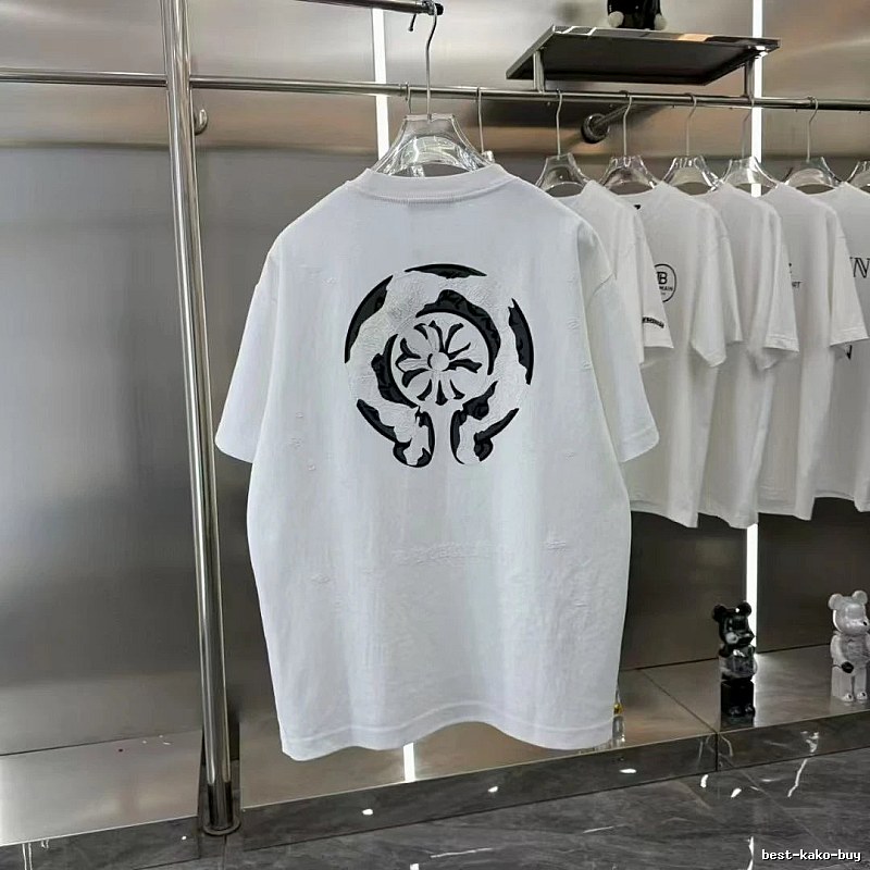 Chrome Hearts Cross Print Street Style White T-Shirt