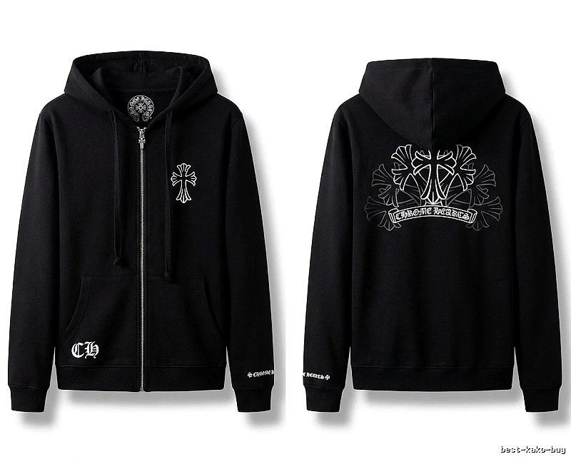 Chrome Hearts Cross Print Style Black Sweatshirt