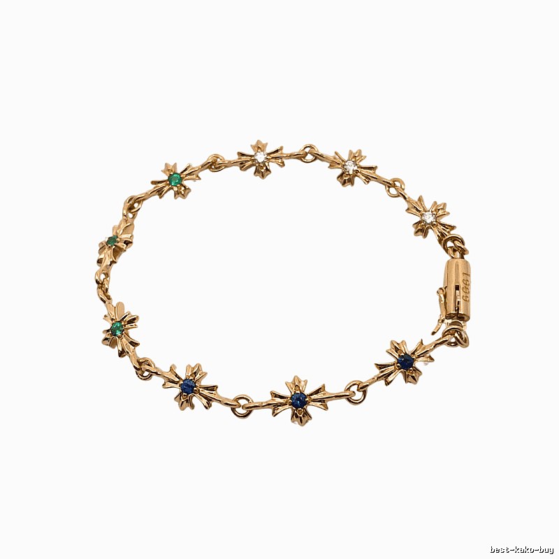 Chrome Hearts Cross Star Retro Style Gold Bracelet