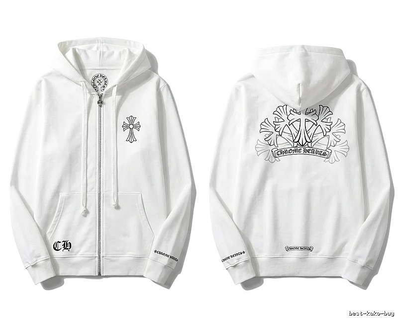 Chrome Hearts Cross Trendy and Cool Style White Sweatshirt
