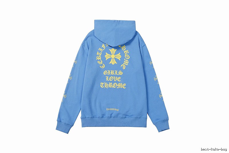 Chrome Hearts Daily Cross graphic hoodie Black Blue Cross with Visual Detail