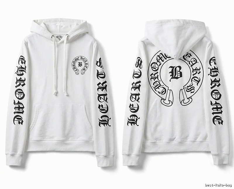 Chrome Hearts Gothic-style white hoodie