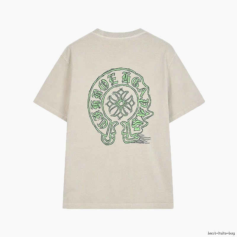 Chrome Hearts Horseshoe Cross Print Street Style Off-white T-shirt