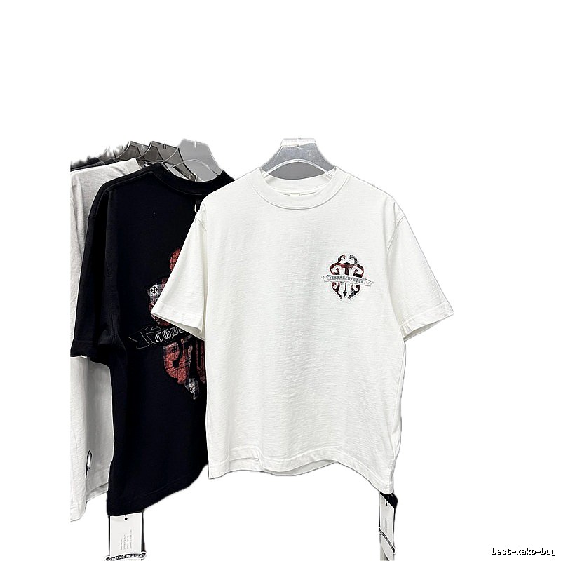 Chrome Hearts Patchwork Cross Street Style White T-Shirt