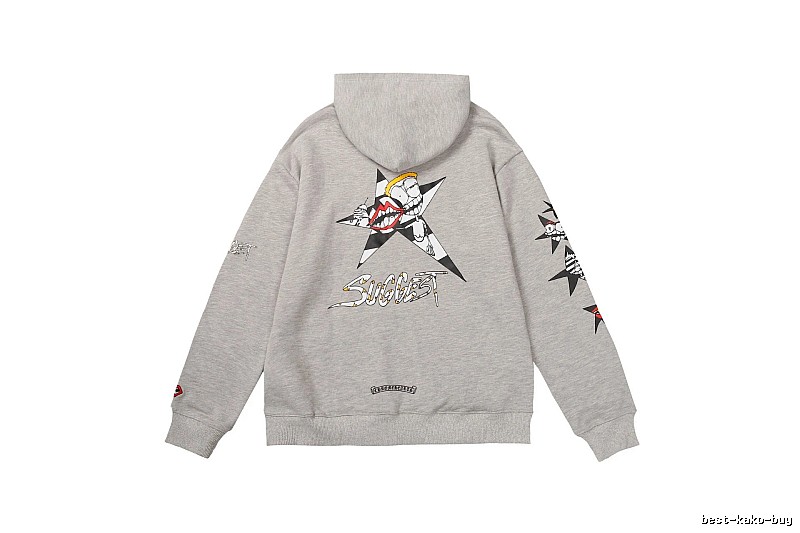 Chrome Hearts Patterned Cross graphic hoodie Black Blue Cross with Signature Styling