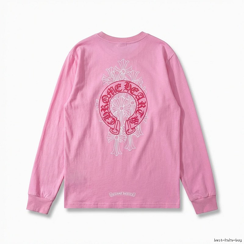 Chrome Hearts Printed Fashionable Pink Long-sleeved Shirt