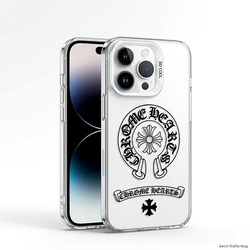 Chrome Hearts silver jewelry style transparent iPhone case