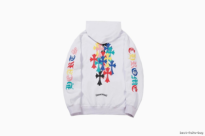Chrome Hearts Streetwear Cross graphic hoodie Black Blue Cross with Logo Accent